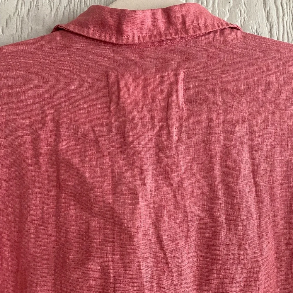Frank&Eileen Grayson Pink 100% Linen The Artist Short Sleeve Full Length Dress L - Picture 14 of 14